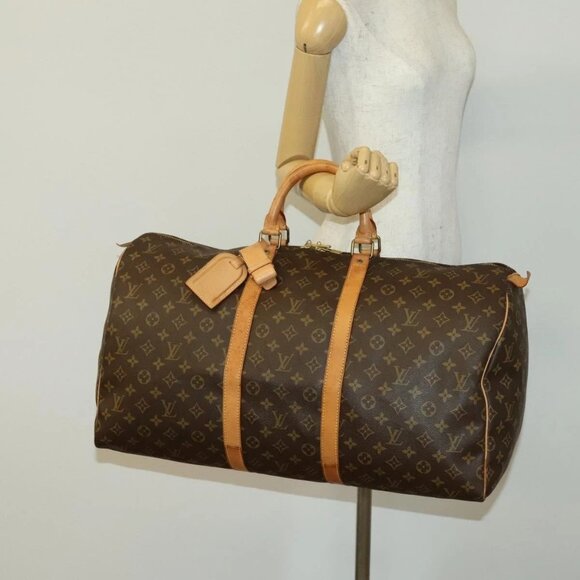 LOUIS VUITTON Monogram Keepall 55 Boston Bag M41424 LV Auth 142205 - Picture 1 of 16